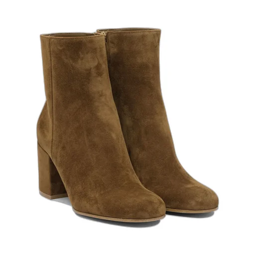 Block-Heel Suede Boots