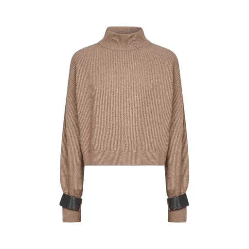 Brunello Cucinelli High Neck Monili Detailed Sweater