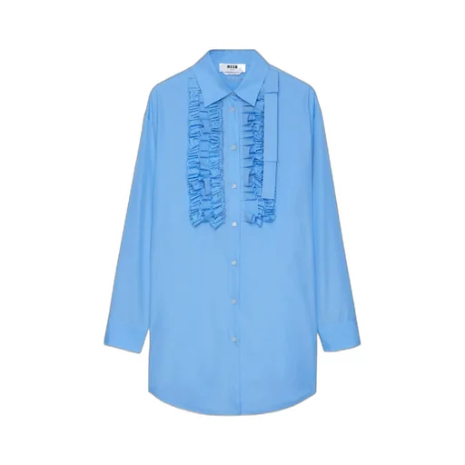 Msgm Ruffled Curved Hem Mini Dress
