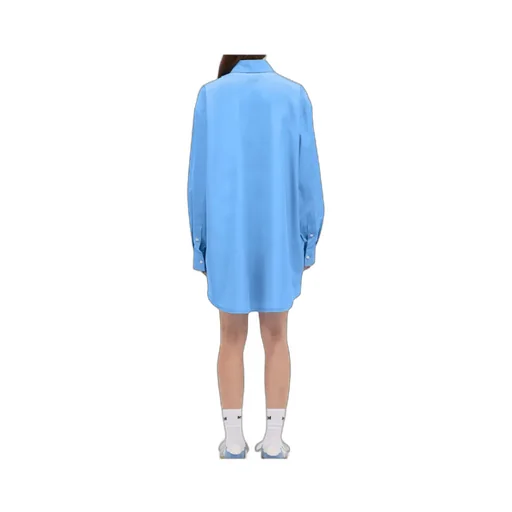 Msgm Ruffled Curved Hem Mini Dress