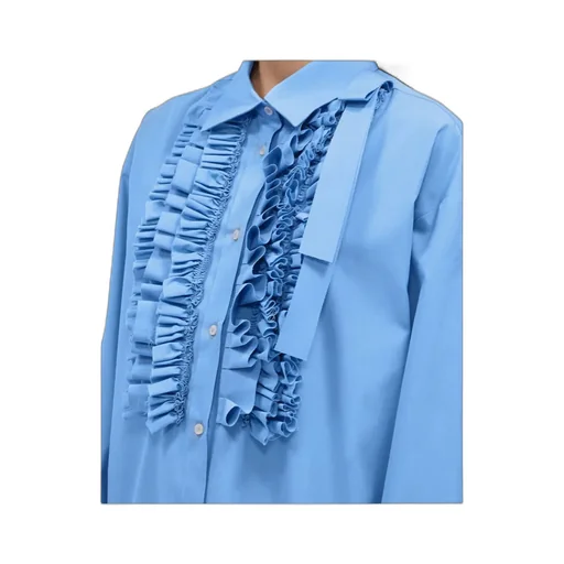 Msgm Ruffled Curved Hem Mini Dress