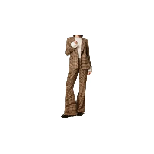 Twinset Checked Wide-Leg Pants