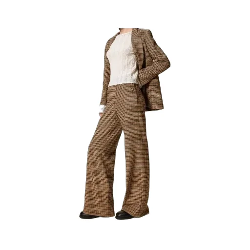 Twinset Checked Wide-Leg Pants