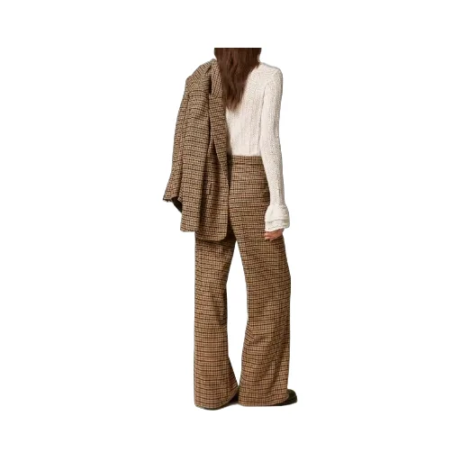 Twinset Checked Wide-Leg Pants