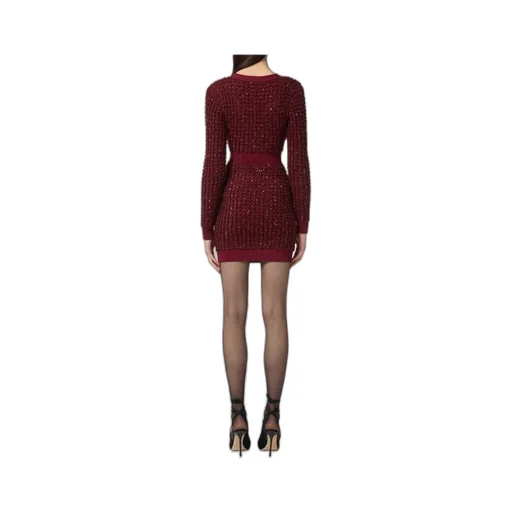 Elisabetta Franchi Sequinned Boucle Knitted Dress