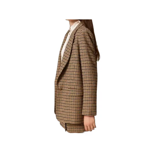 Checked-Print Single-Breasted Blazer