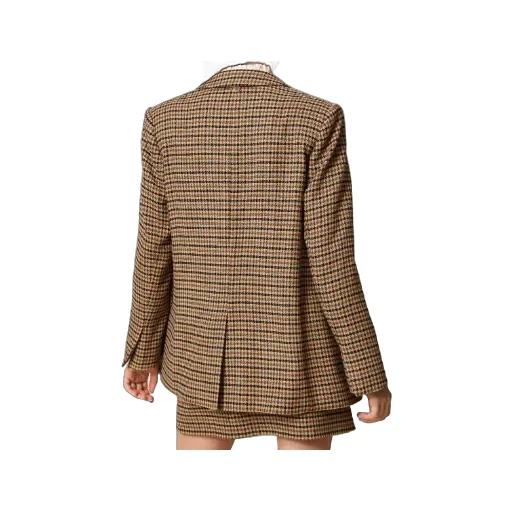 Checked-Print Single-Breasted Blazer