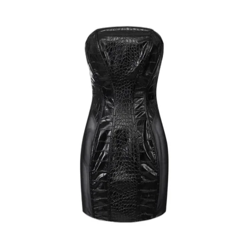 Crocodile-Print Mini Dress