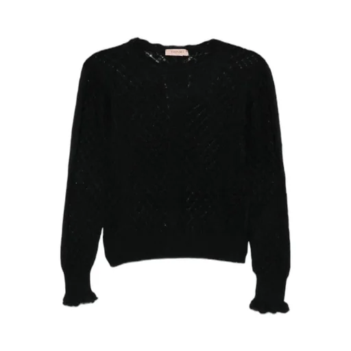 Diamond-Knit Crew-Neck Sweater
