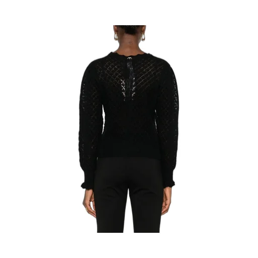 Diamond-Knit Crew-Neck Sweater