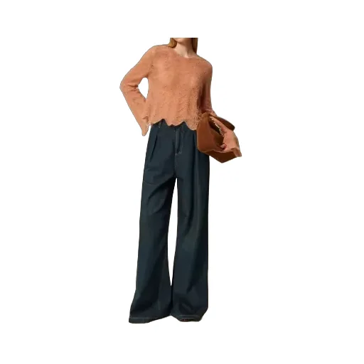 Pleat-Detail Jeans