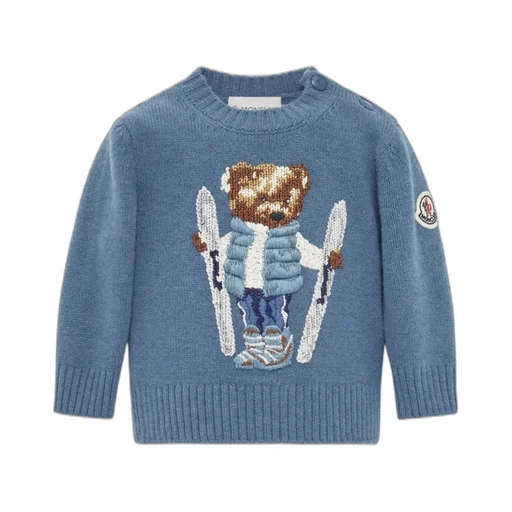 Moncler Enfant Teddy Bear Embroidered Crewneck Jumper
