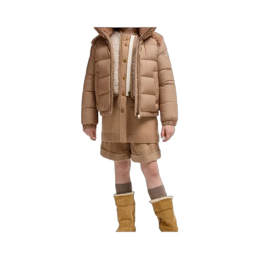 Moncler Enfant Vard Teddy-Trimmed Down Jacket
