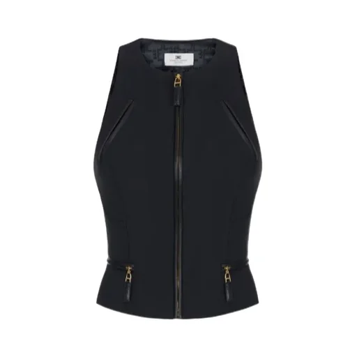 Elisabetta Franchi Zip Detailed Double-Layer CrÊPe Top