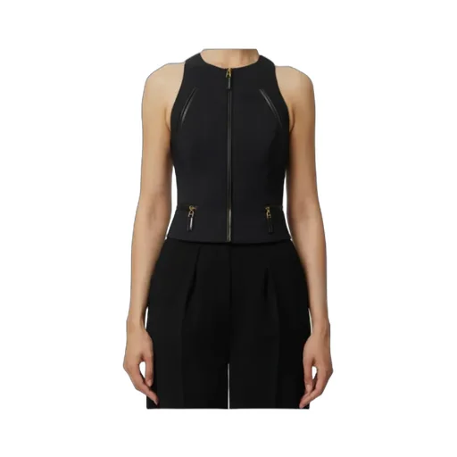 Elisabetta Franchi Zip Detailed Double-Layer CrÊPe Top