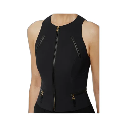 Elisabetta Franchi Zip Detailed Double-Layer CrÊPe Top