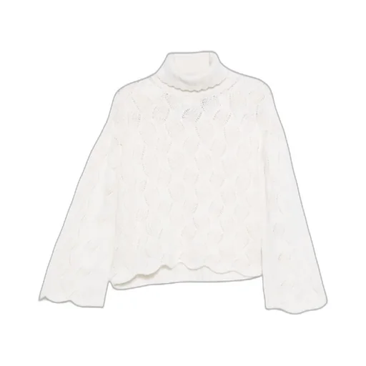Twinset High Neck Scalloped Hem Jumper