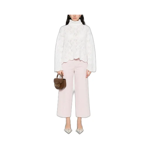 Twinset High Neck Scalloped Hem Jumper