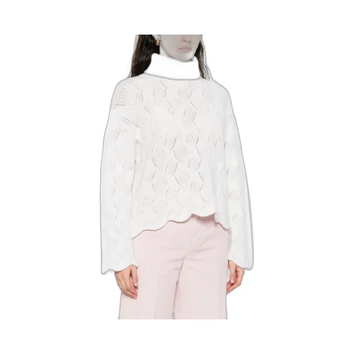 Twinset High Neck Scalloped Hem Jumper