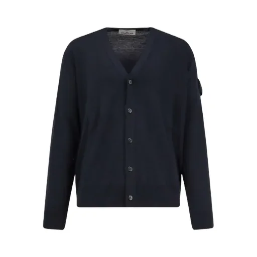 Stone Island Logo Patch Knitted Cardigan