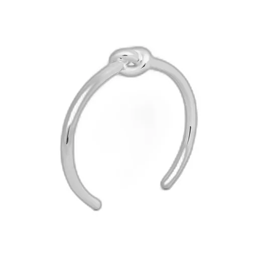Knot Cuff In Brass With Rhodium Finish