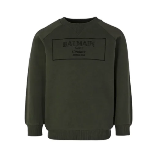 Balmain Kids Logo Embroidered Crewneck Sweatshirt