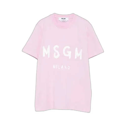 Msgm Logo Print Crewneck T-Shirt