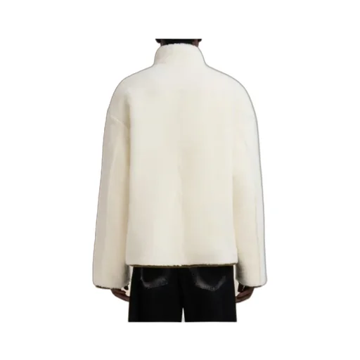 Marni Leather Piping Shearling Jacket