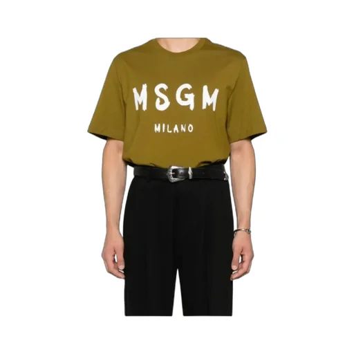 Msgm Logo Printed Crewneck T-Shirt