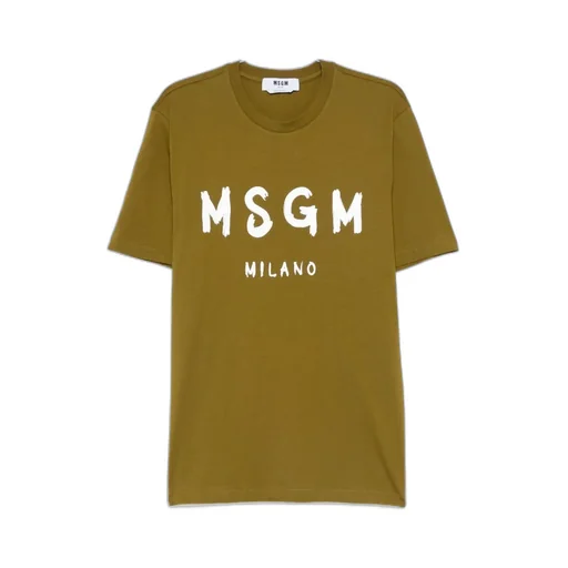Msgm Logo Printed Crewneck T-Shirt