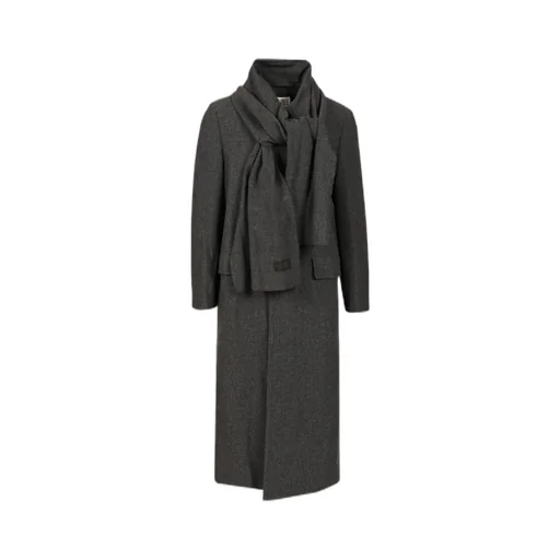 Mm6 Maison Margiela Scarf Detailed Coat