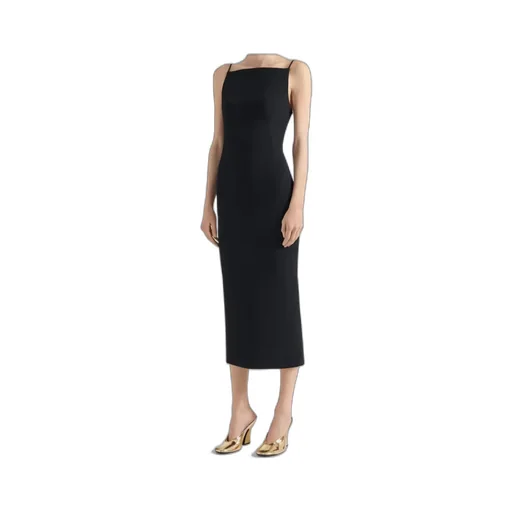Sliced Midi Dress In Crepe Cady