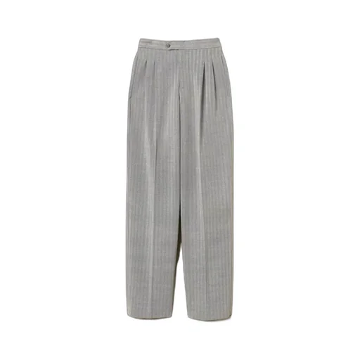 Pinstriped Pleated Trousers