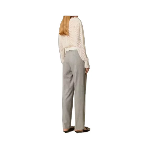 Pinstriped Pleated Trousers