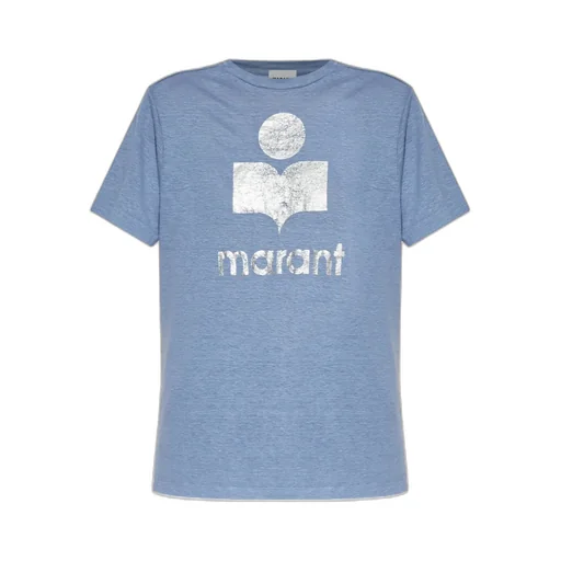 Metallic-Logo Linen T-Shirt