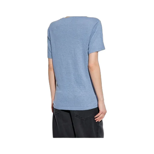 Metallic-Logo Linen T-Shirt