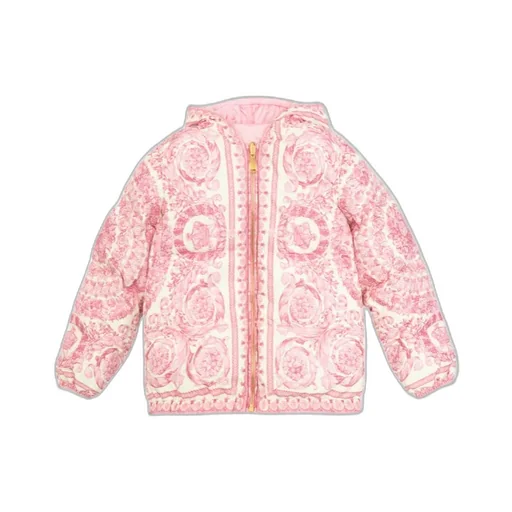 Versace Kids All-Over Printed Zip-Up Hooded Jacket