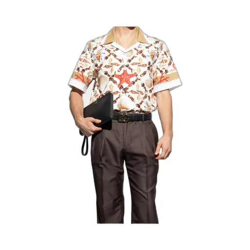 Dolce & Gabbana Shell Printed Hawaii Poplin Shirt