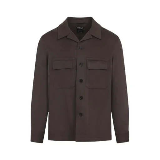Zegna Long Sleeved Buttoned Overshirt
