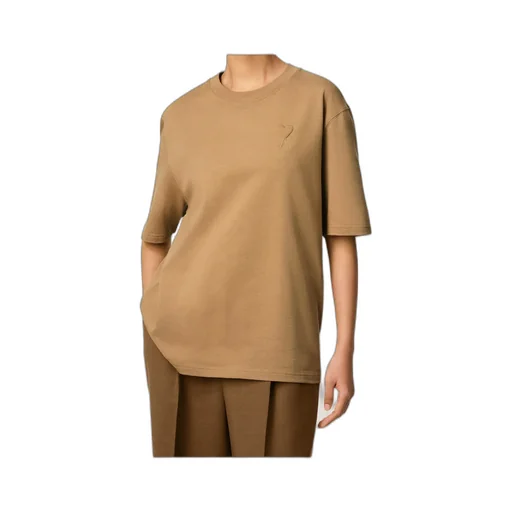 Brown Cotton Ami De Coeur Cosy Fit T-Shirt