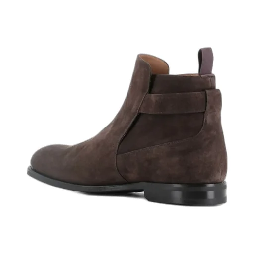 Buckle-Strap Suede Boots