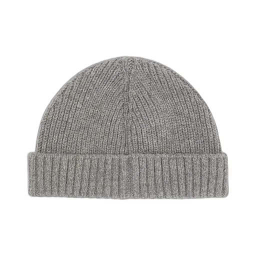 Ribbed Logo-Plaque Beanie Hat