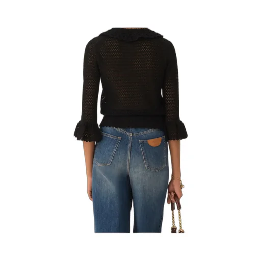 Chloé Elbow-Sleeve Collar Sweater