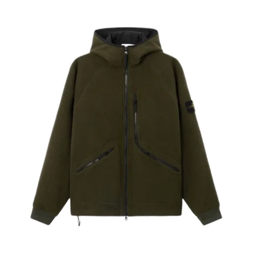 Stone Island Logo Patch Zip-Up Jacket