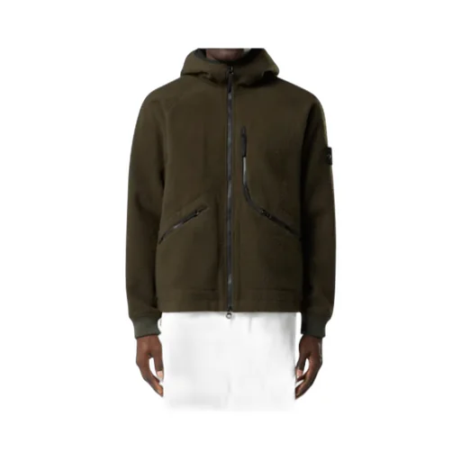 Stone Island Logo Patch Zip-Up Jacket