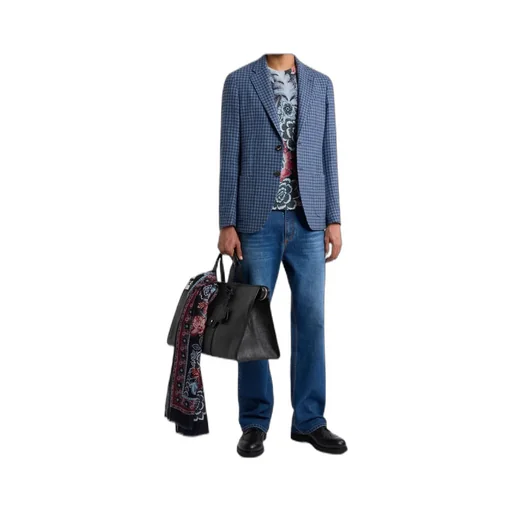 Wool-Blend Houndstooth Jacket