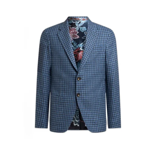 Wool-Blend Houndstooth Jacket