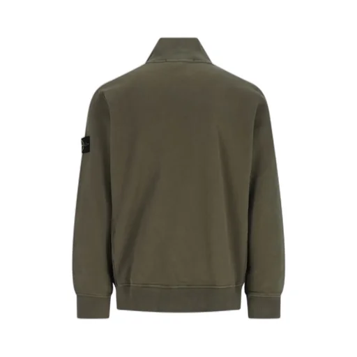 Stone Island Logo Patch Half-Zipped Sweatshirt