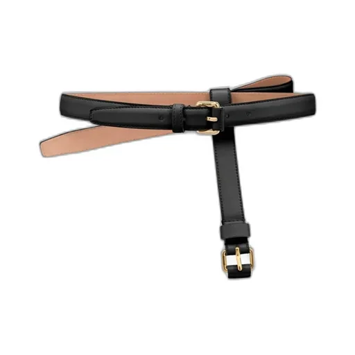 Bow-Detail Leather Belt