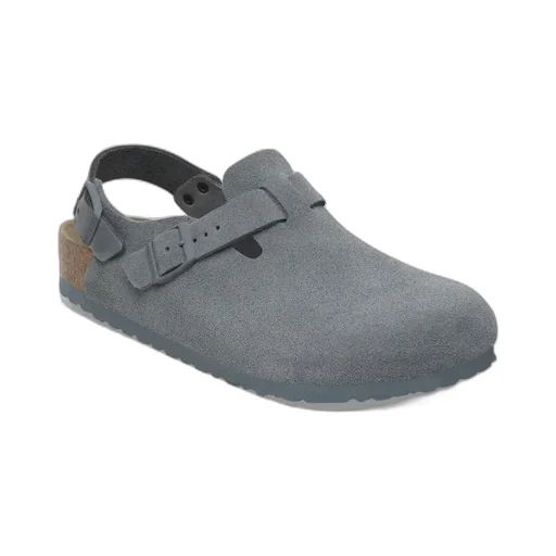 Tokio Suede Buckle Mules